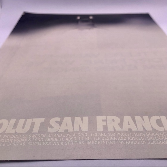 🔵[Absolut Vodka] ABSOLUT SAN FRANCISCO Original 1994 Vintage Magazine Ad - Picture 5 of 11
